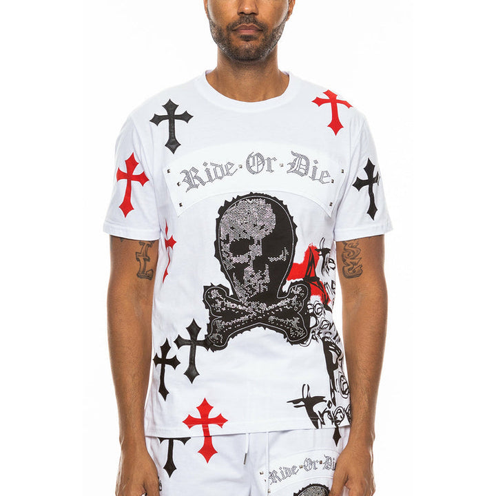 Bejewelled Chrome Skull TShirt Image 9