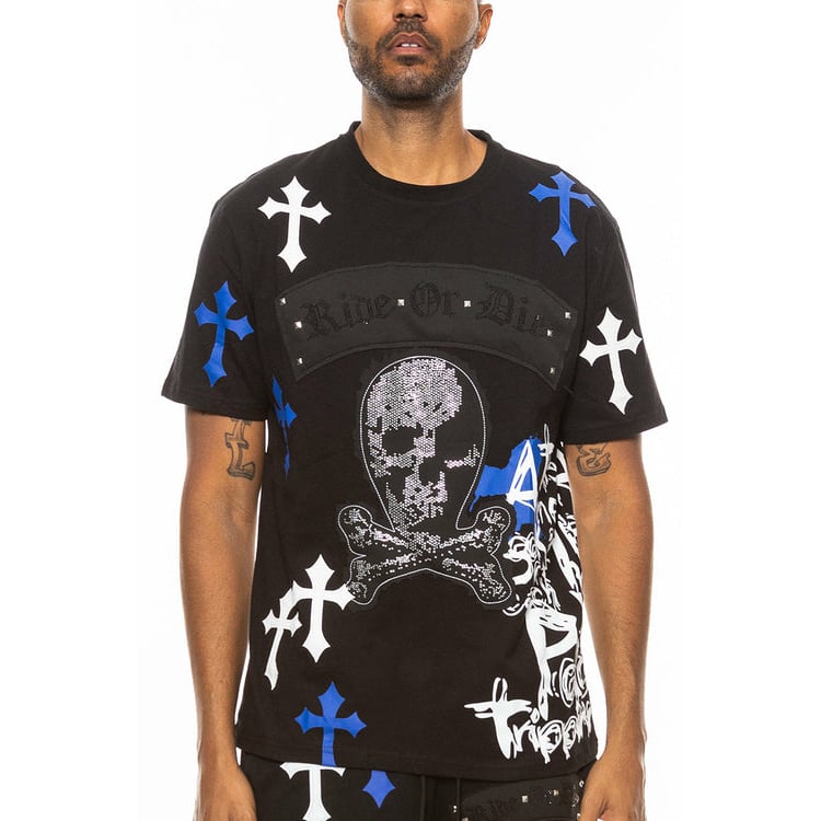 Bejewelled Chrome Skull TShirt Image 10