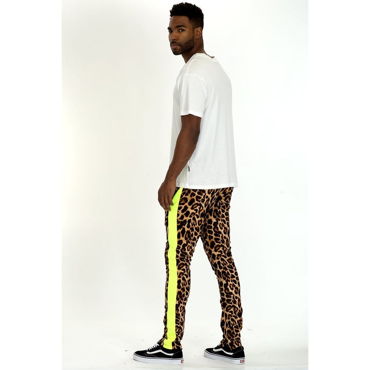 CHEETAH PRINT STRIPE TRACK PANTS Image 2