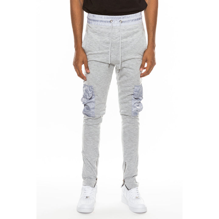 Heathered Cotton Blend Joggers Image 2