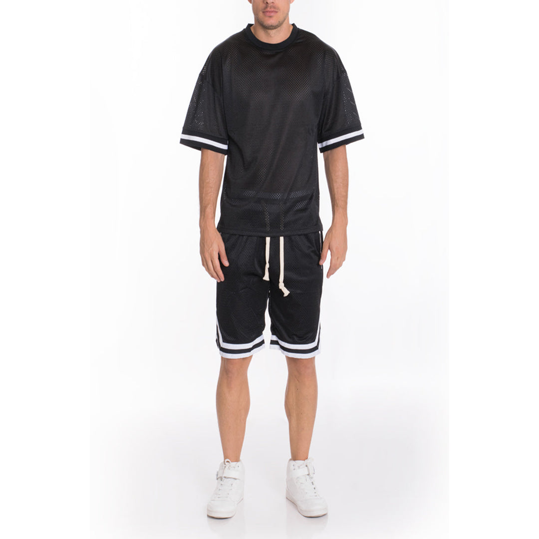 Mesh Jersey Tshirt and Basketball Short Set Image 1