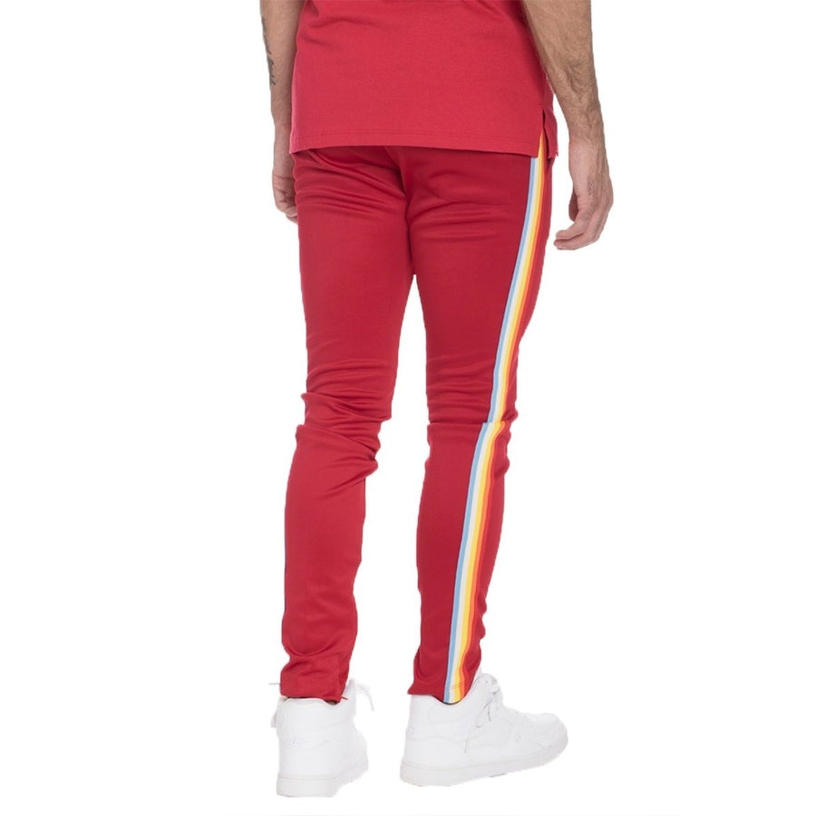 RAINBOW TAPED TRACK PANTS-RED Image 1