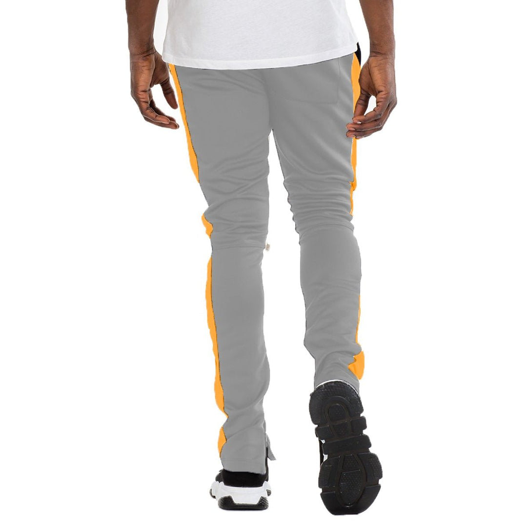 CLASSIC SLIM FIT TRACK PANTS- GREY/ ORANGE Image 2