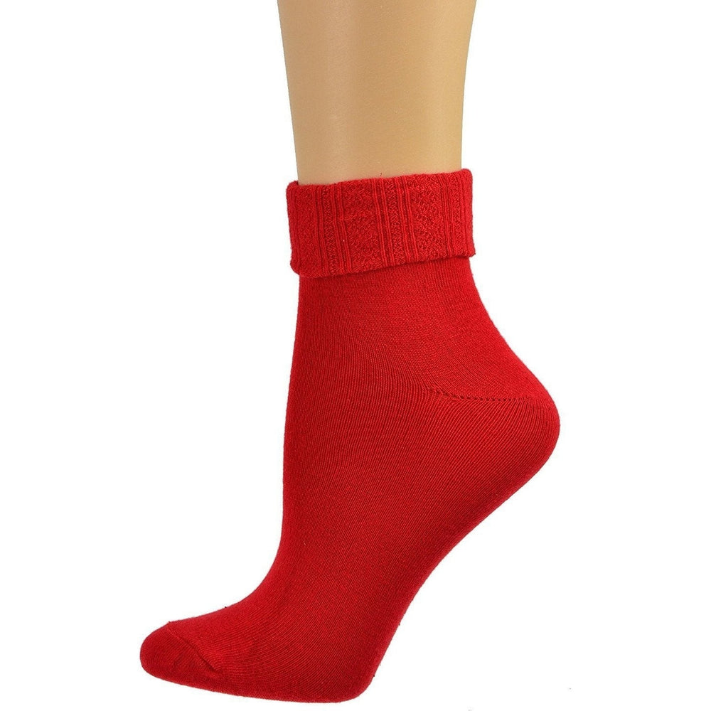 Colorful Socks - Sierra Socks Women Triple Cuff Crew Cotton Colorful Image 2