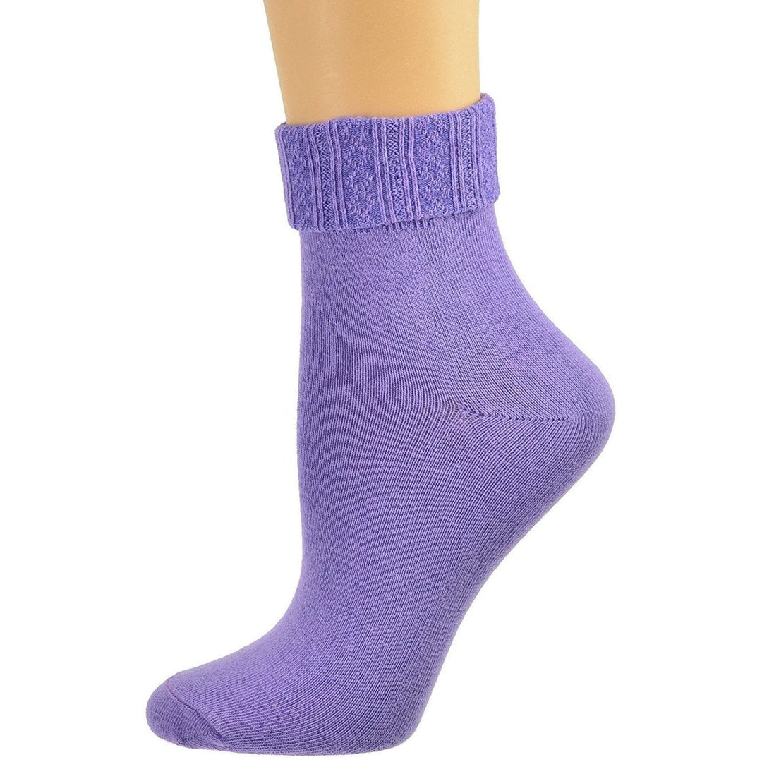 Colorful Socks - Sierra Socks Women Triple Cuff Crew Cotton Colorful Image 3