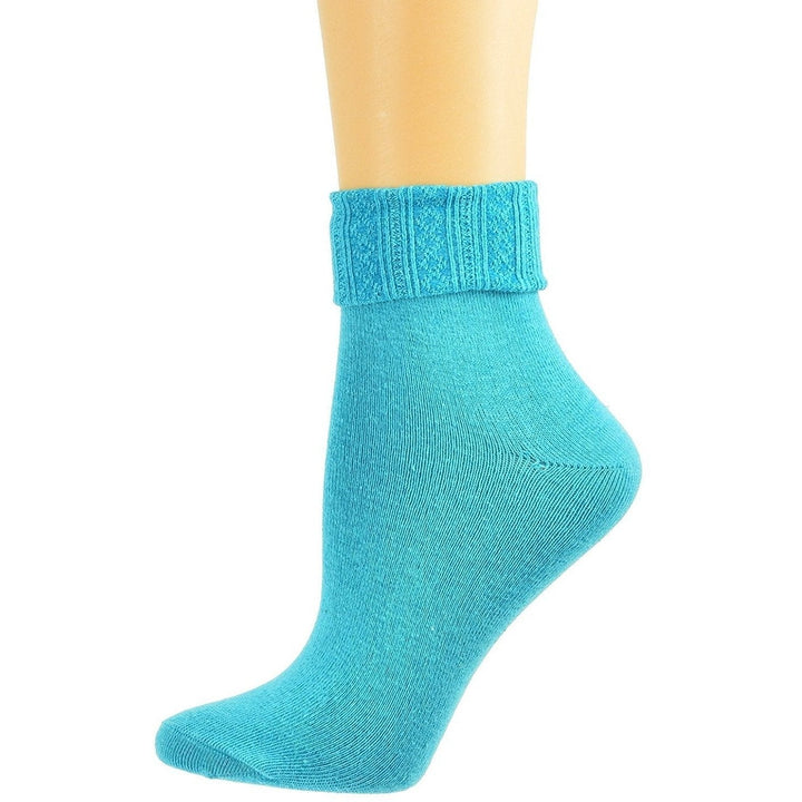 Colorful Socks - Sierra Socks Women Triple Cuff Crew Cotton Colorful Image 7