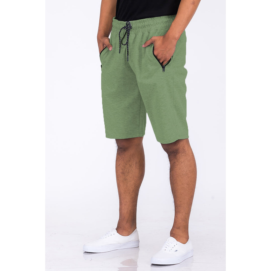 HEATHERED COTTON SHORTS Image 1