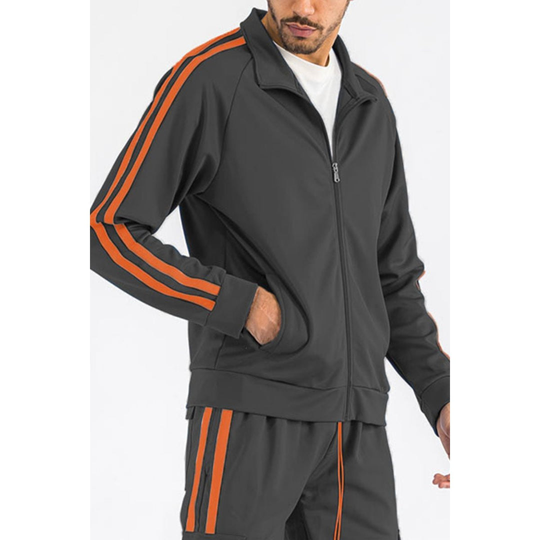 Two Stripe Zip Up Track Jacket Image 2