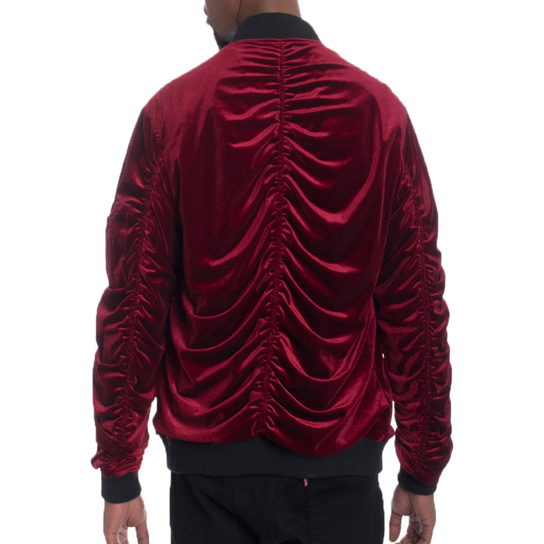 Velour Scrunched Bomber Jacket Image 4