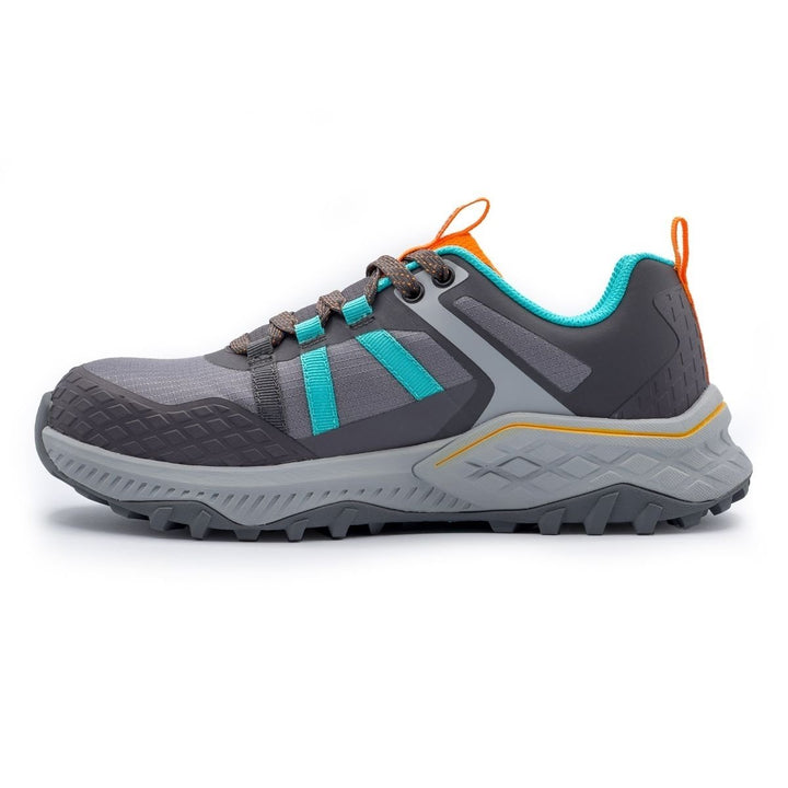 FSI FOOTWEAR SPECIALTIES INTERNATIONAL NAUTILUS Avenger Womens Aero Trail Composite Toe EH Work Shoe Grey/Teal - A1251 Image 2