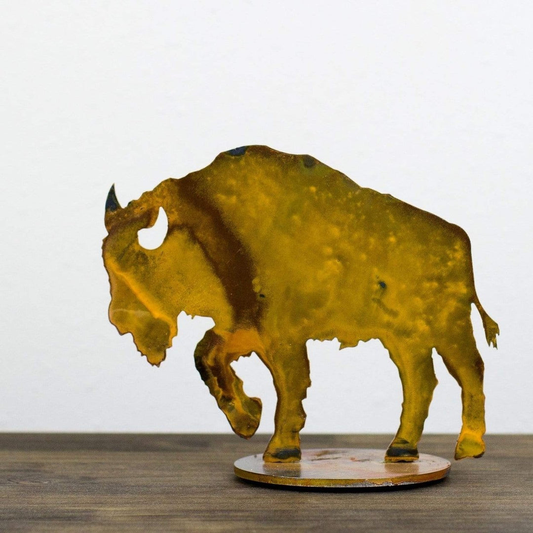 Prairie Dance Tabletop Buffalo Decoration Coffee Table Image 1