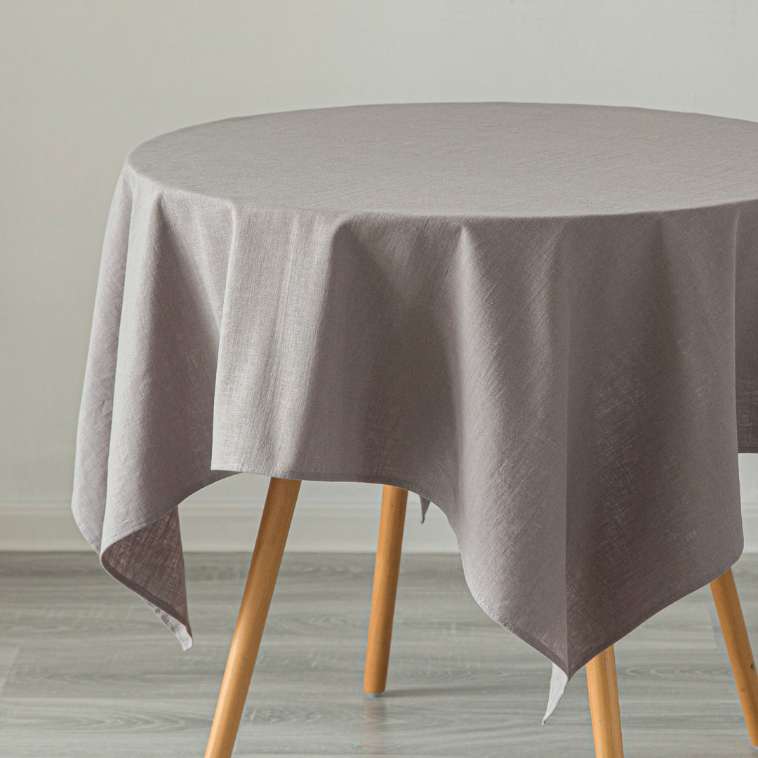 Deerlux Pure Linen Washable Tablecloth Solid Color Image 2