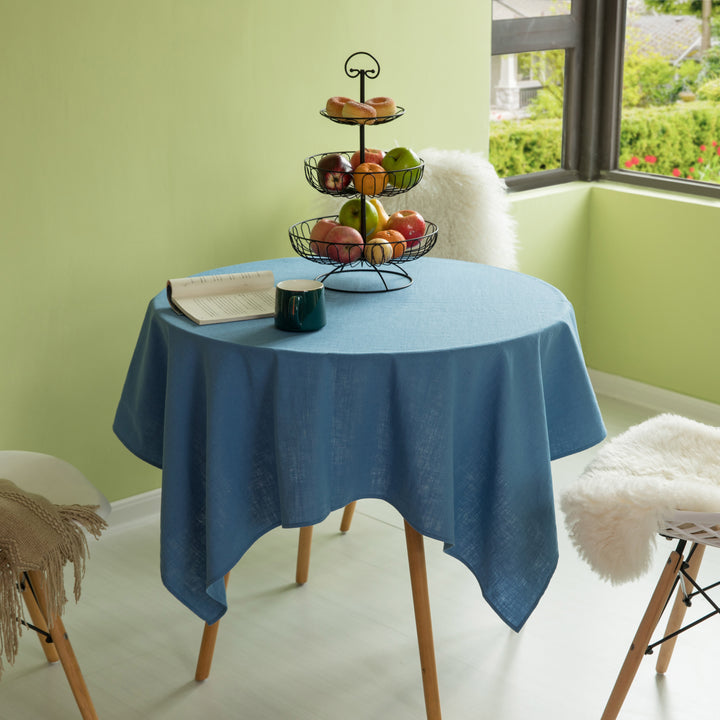 Deerlux Pure Linen Washable Tablecloth Solid Color Image 4