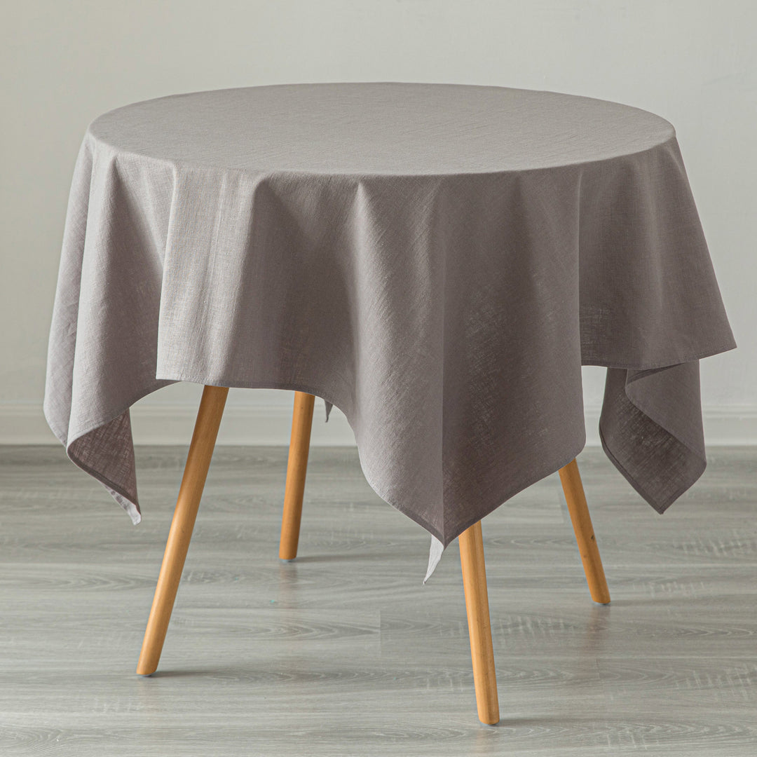 Deerlux Pure Linen Washable Tablecloth Solid Color Image 4