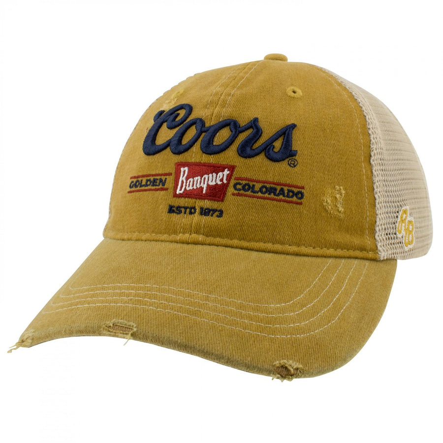 Coors Banquet Logo Patch Distressed Tea-Stained Adjustable Hat Image 1