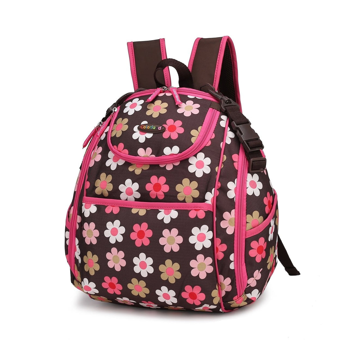 MKFCollection Colorland Large Backpack with Multi-Pockets - Vegan Leather Design Image 4