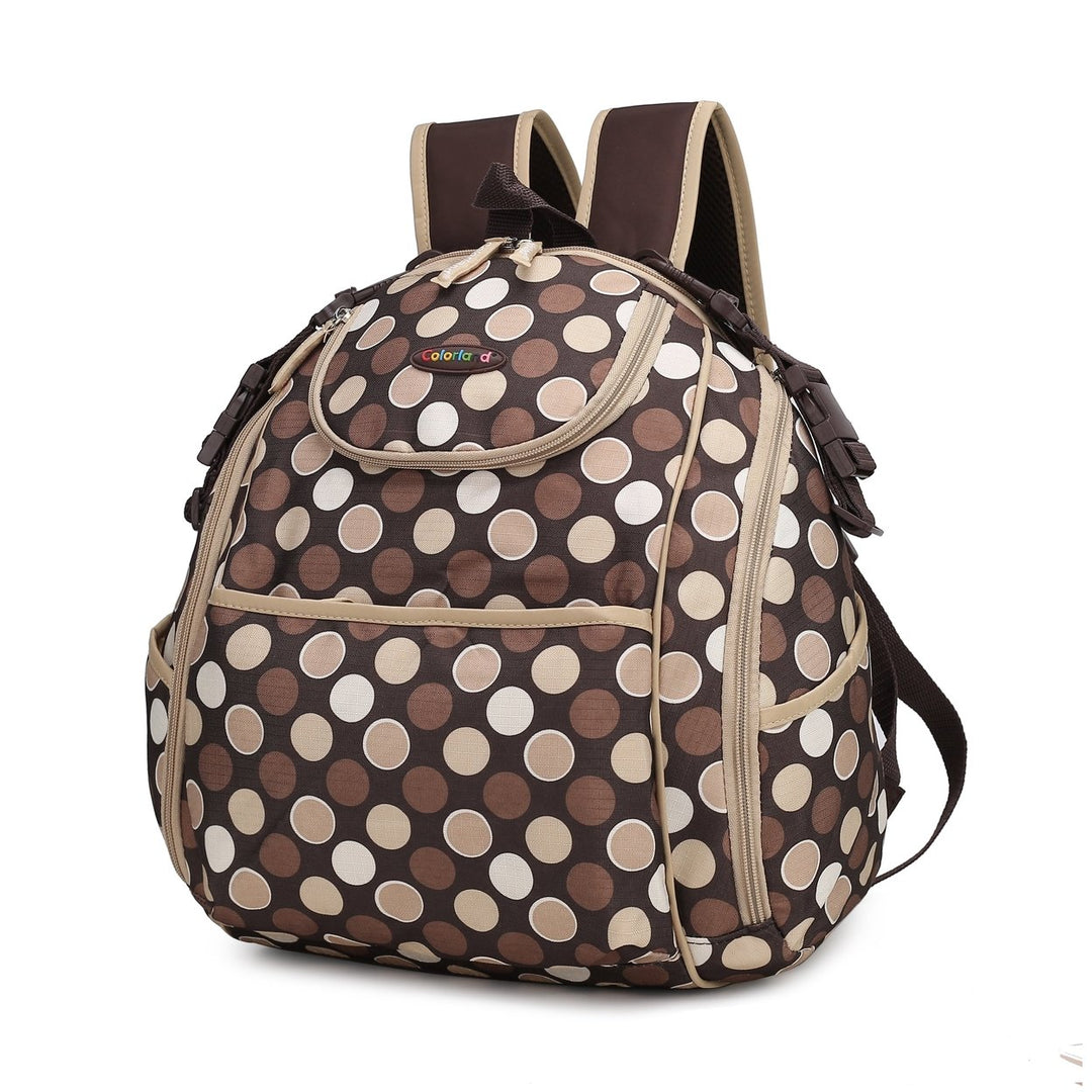 MKFCollection Colorland Large Backpack with Multi-Pockets - Vegan Leather Design Image 4