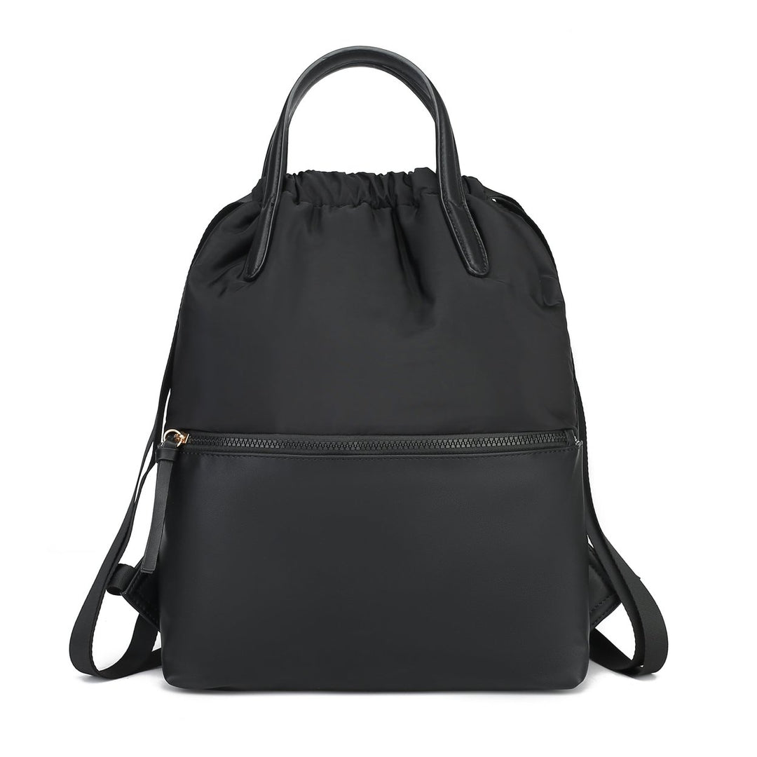 MKFCollection Lexi Packable Backpack - Vegan Leather Designer Handbag Image 6