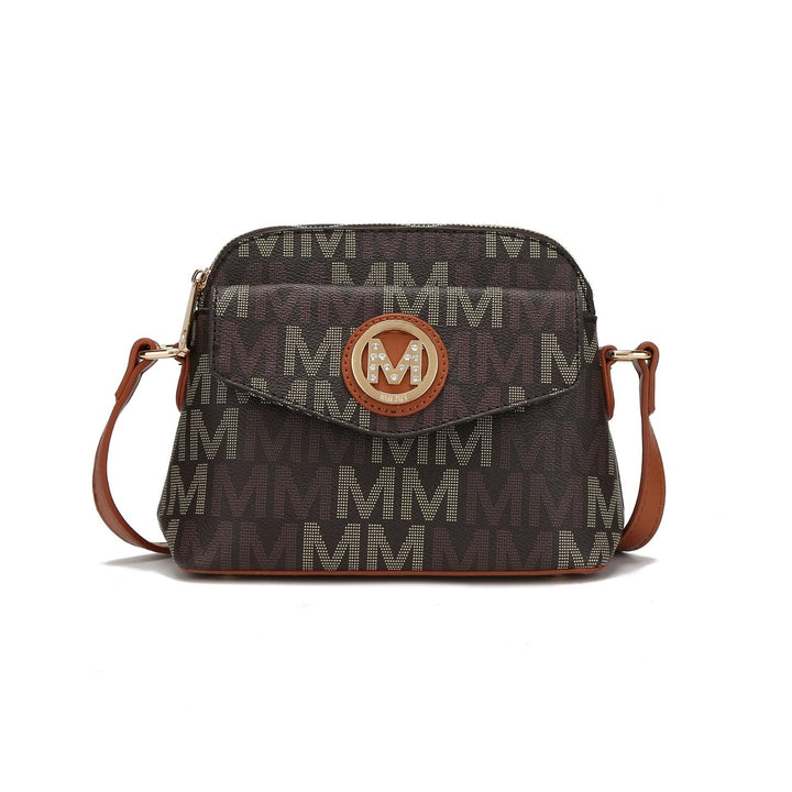 MKFCollection Leanna Signature Crossbody Bag - Vegan Leather Designer Handbag Image 9