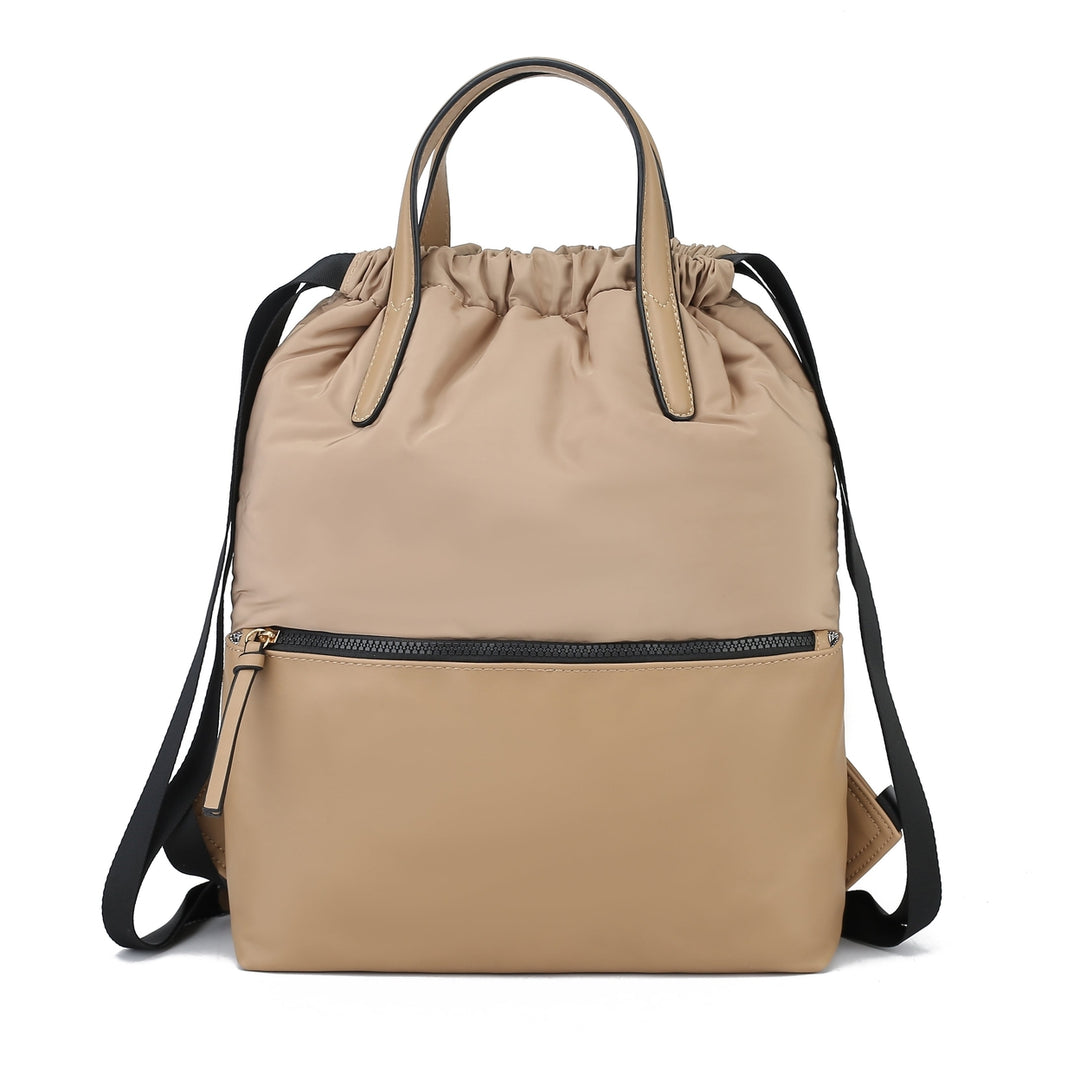 MKFCollection Lexi Packable Backpack - Vegan Leather Designer Handbag Image 8