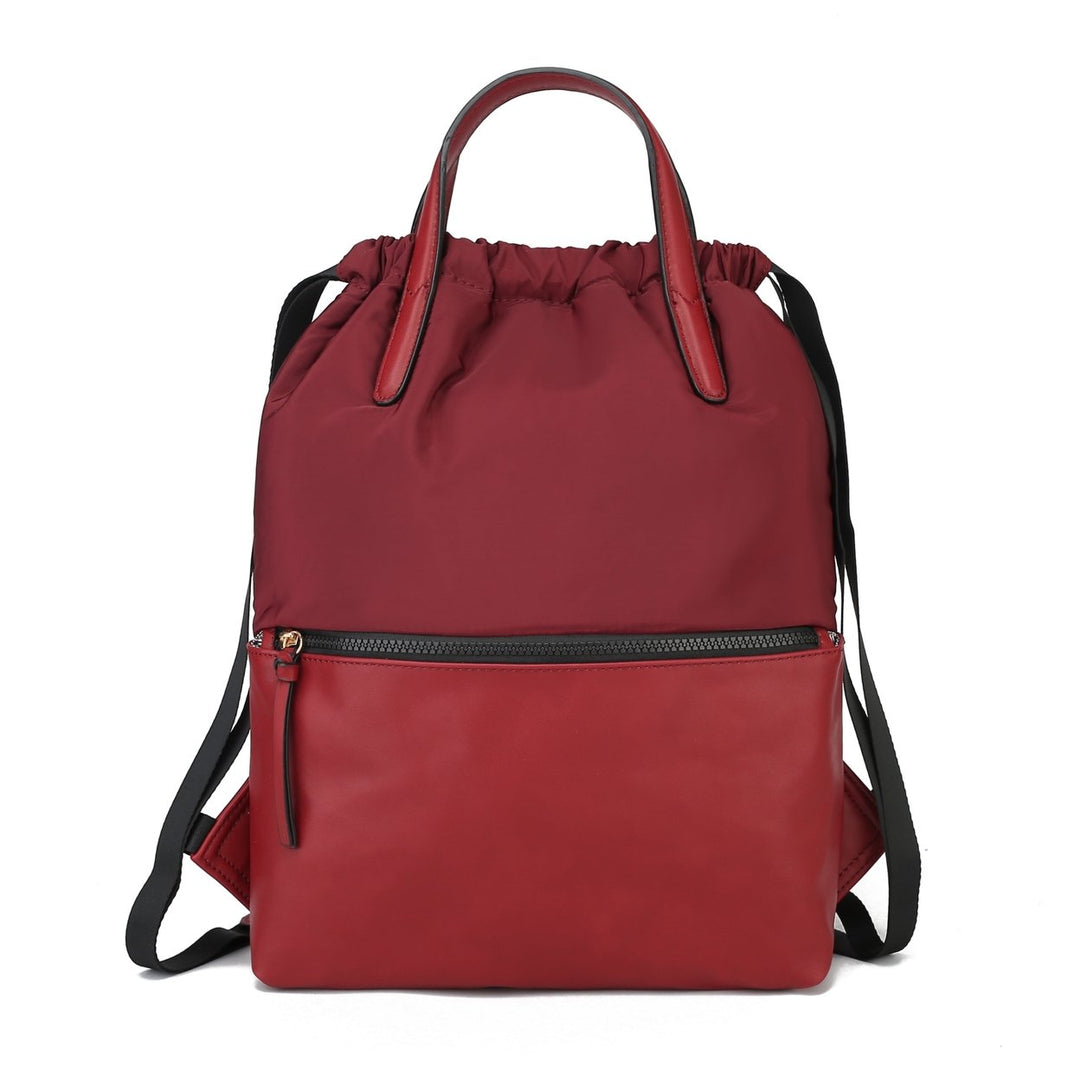 MKFCollection Lexi Packable Backpack - Vegan Leather Designer Handbag Image 9