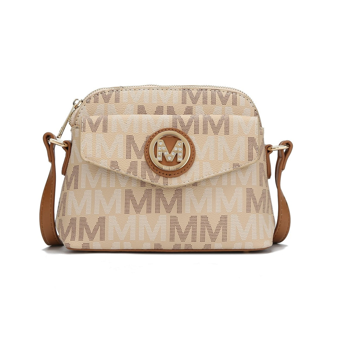 MKFCollection Leanna Signature Crossbody Bag - Vegan Leather Designer Handbag Image 10