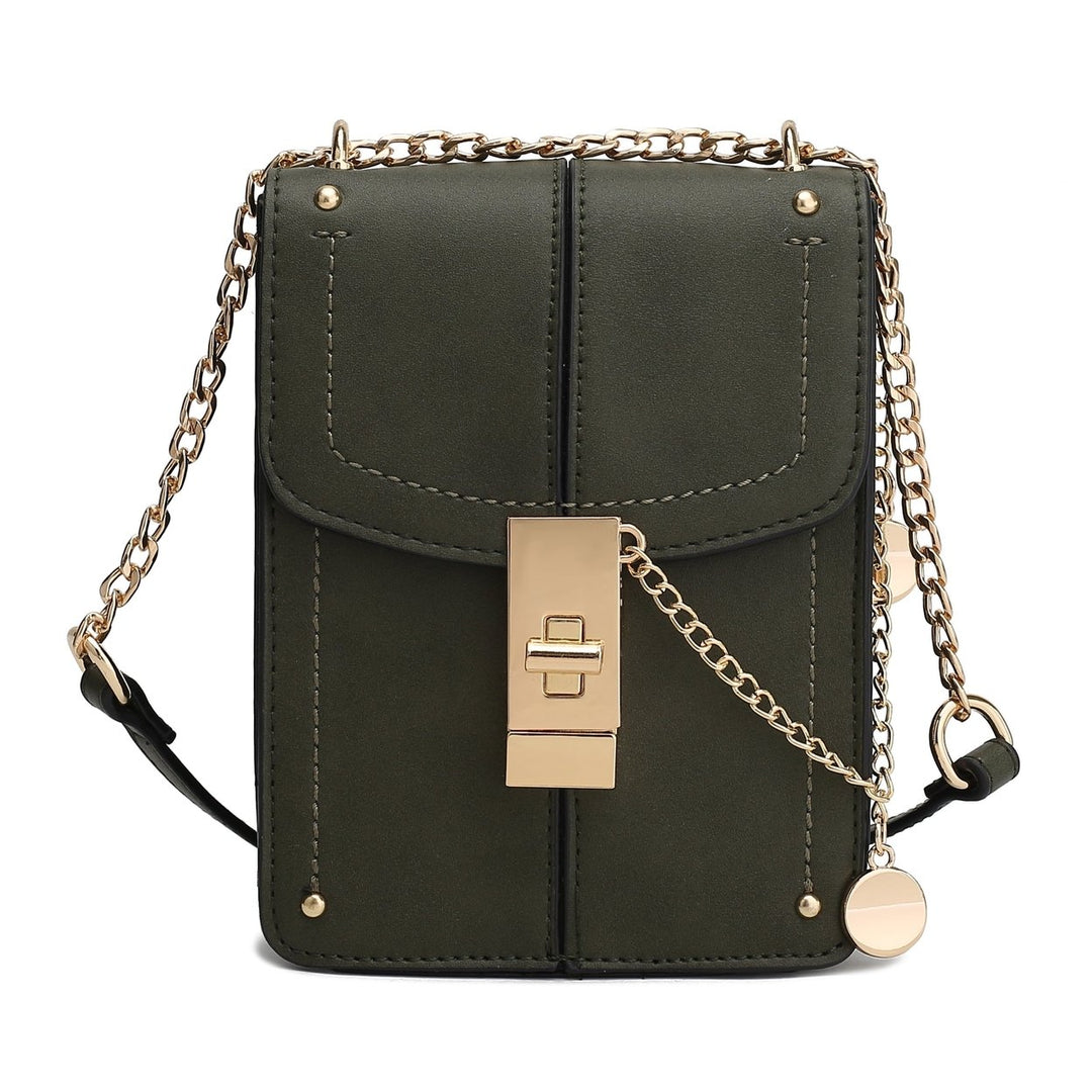 MKFCollection Iona Phone Crossbody Bag - Vegan Leather Designer Handbag Image 11