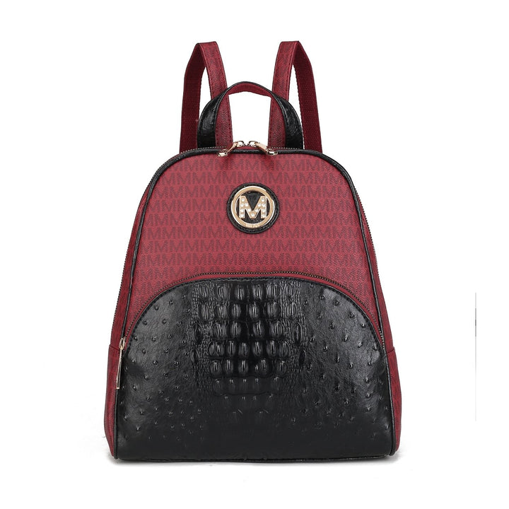 MKFCollection Olympia Signature Backpack - Vegan Leather Designer Handbag Image 9