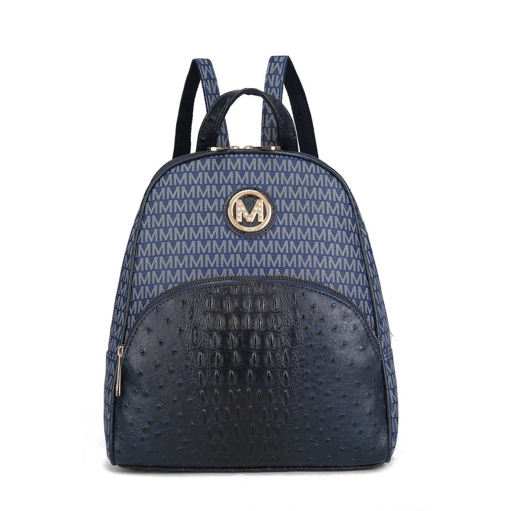 MKFCollection Olympia Signature Backpack - Vegan Leather Designer Handbag Image 10