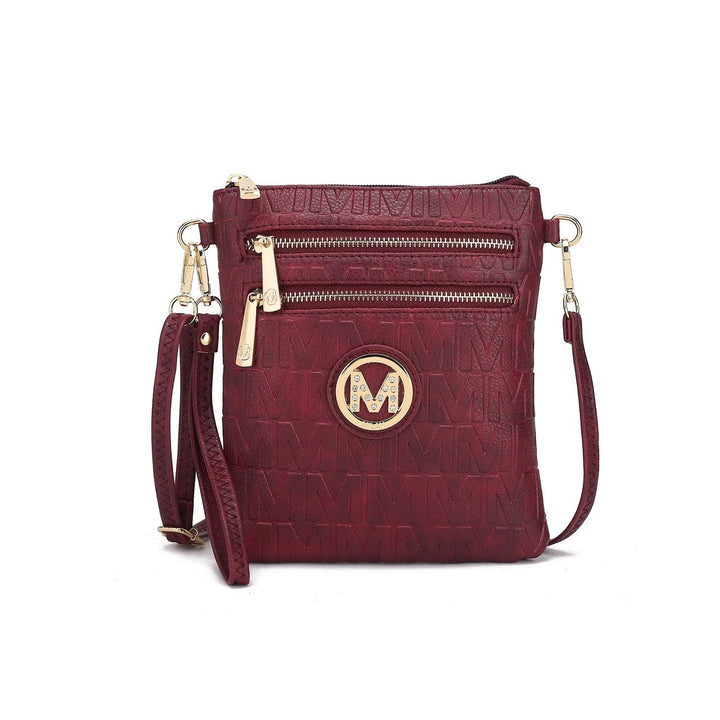 MKFCollection Scarlett Signature Crossbody Bag - Vegan Leather Designer Handbag Image 1