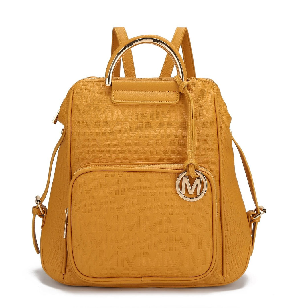 MKFCollection Torra Signature Backpack - Vegan Leather Designer Handbag Image 6