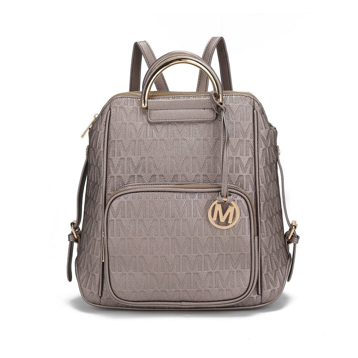 MKFCollection Torra Signature Backpack - Vegan Leather Designer Handbag Image 10