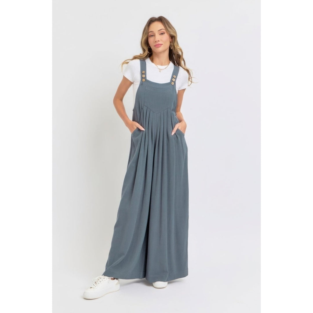 Adjustable Strap Overall Wide Leg Jumpsuit Image 1