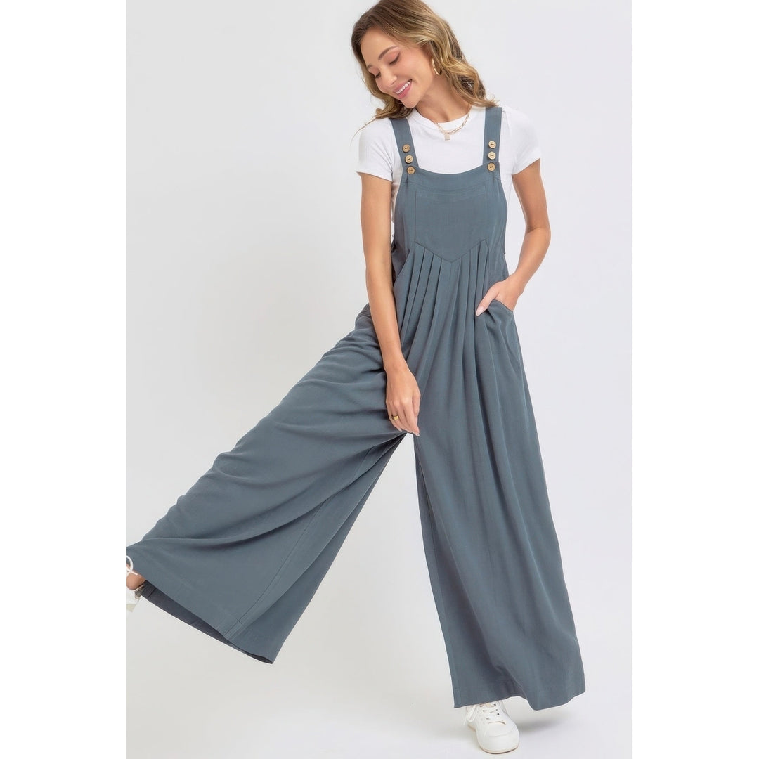 Adjustable Strap Overall Wide Leg Jumpsuit Image 3