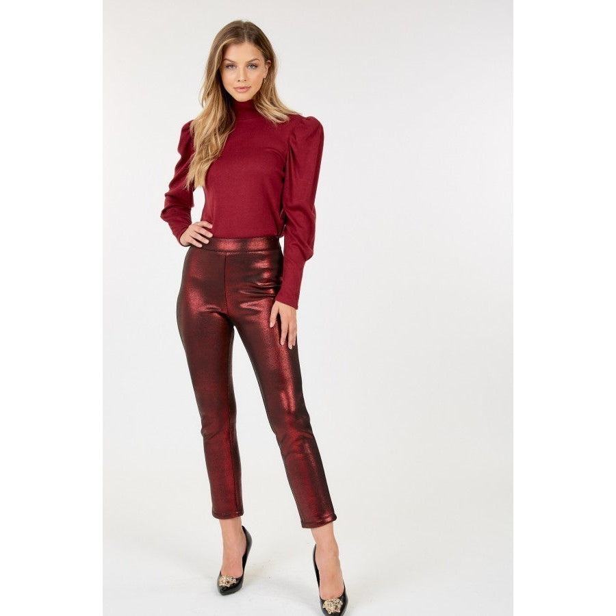 Animal Skin Vinyl Ankle Pants Image 1