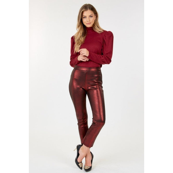 Animal Skin Vinyl Ankle Pants Image 2