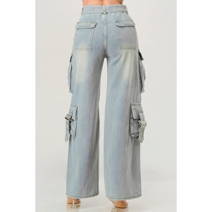 Belted Denim Cargo Jean Image 3