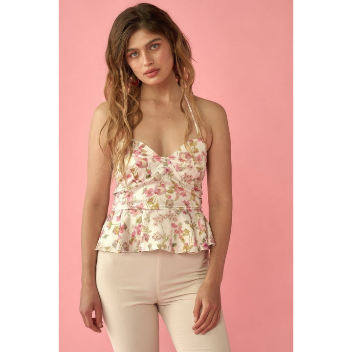 A Floral Print Woven Cami Top Image 1