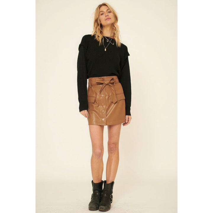 A Faux Leather Mini Skirt Image 2