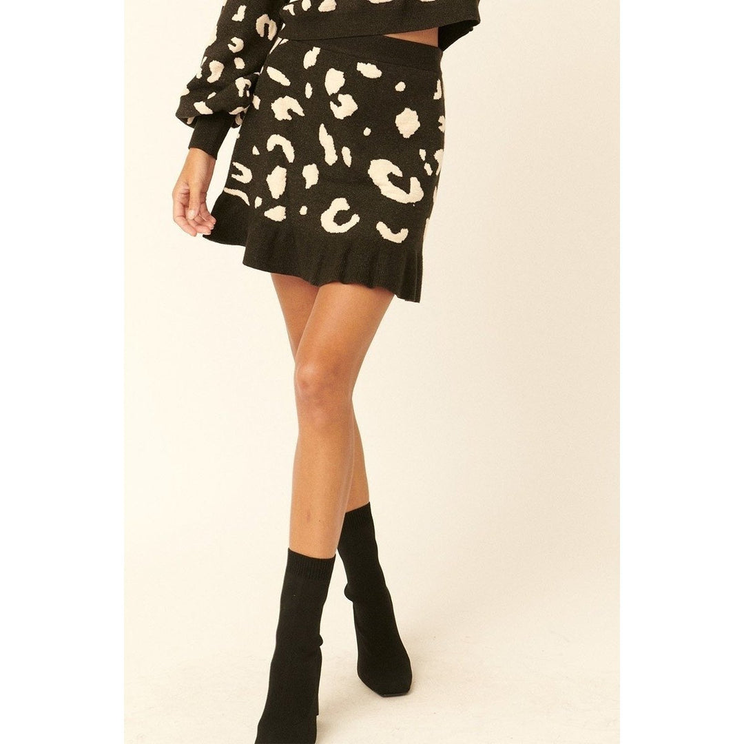 A Leopard-print Knit Mini Skirt Image 1