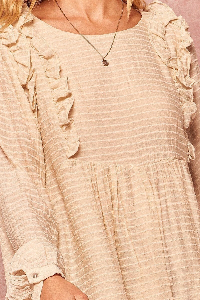 A Semi-sheer Striped Woven Top Image 3