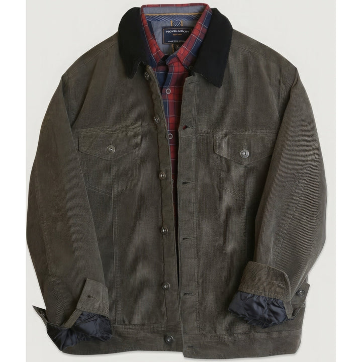 Casual Corduroy Lined Trucker Jacket Image 2