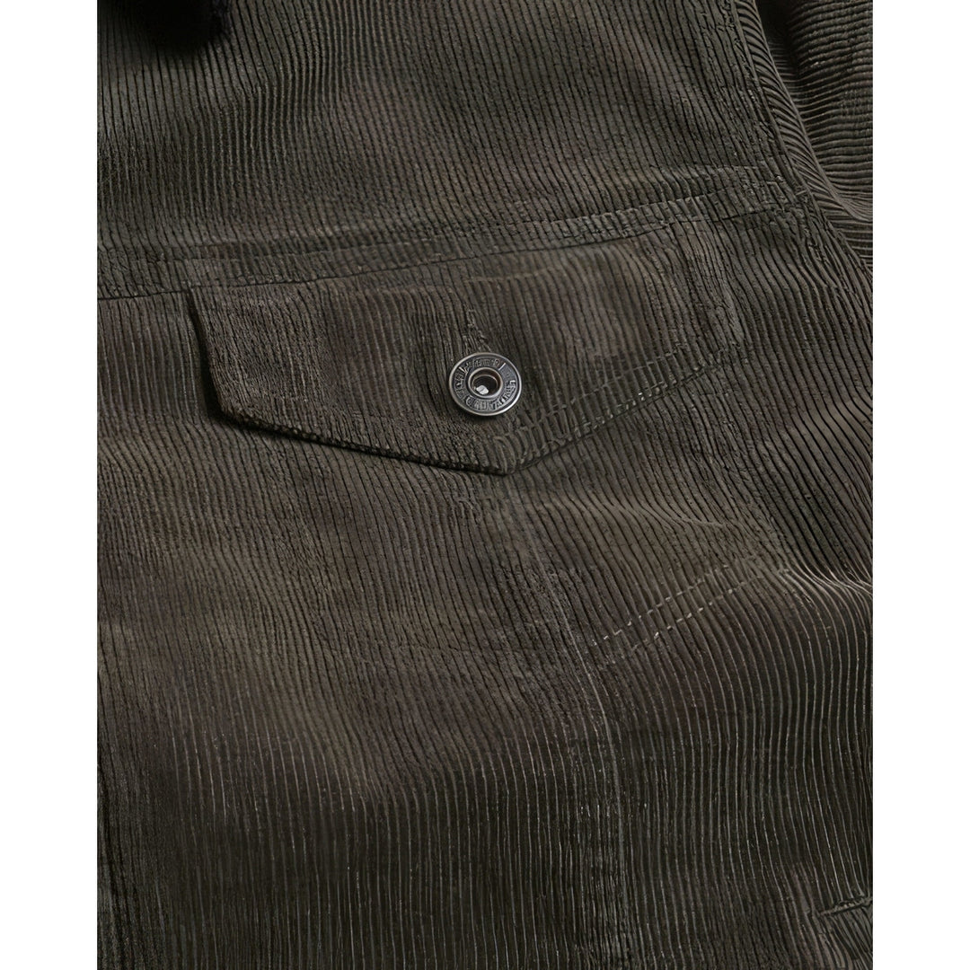 Casual Corduroy Lined Trucker Jacket Image 4