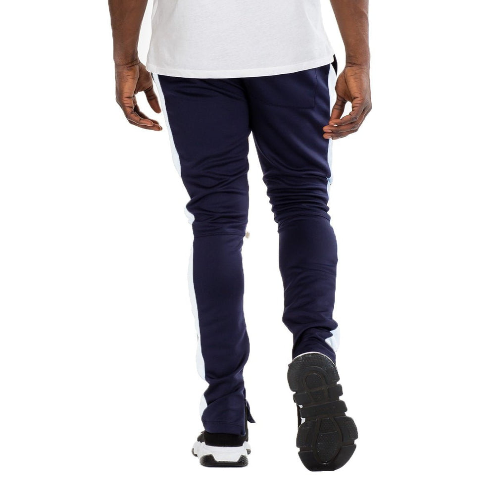 CLASSIC SLIM FIT TRACK PANTS- NAVY/ WHITE Image 2