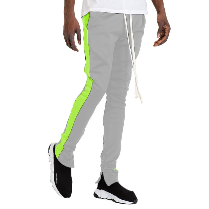 CLASS SLIM FIT TRACK PANTS- GREY/ LIME Image 1