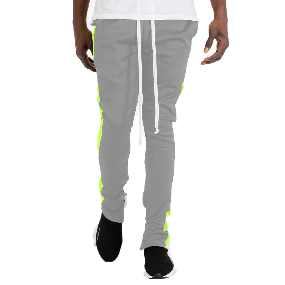 CLASS SLIM FIT TRACK PANTS- GREY/ LIME Image 2