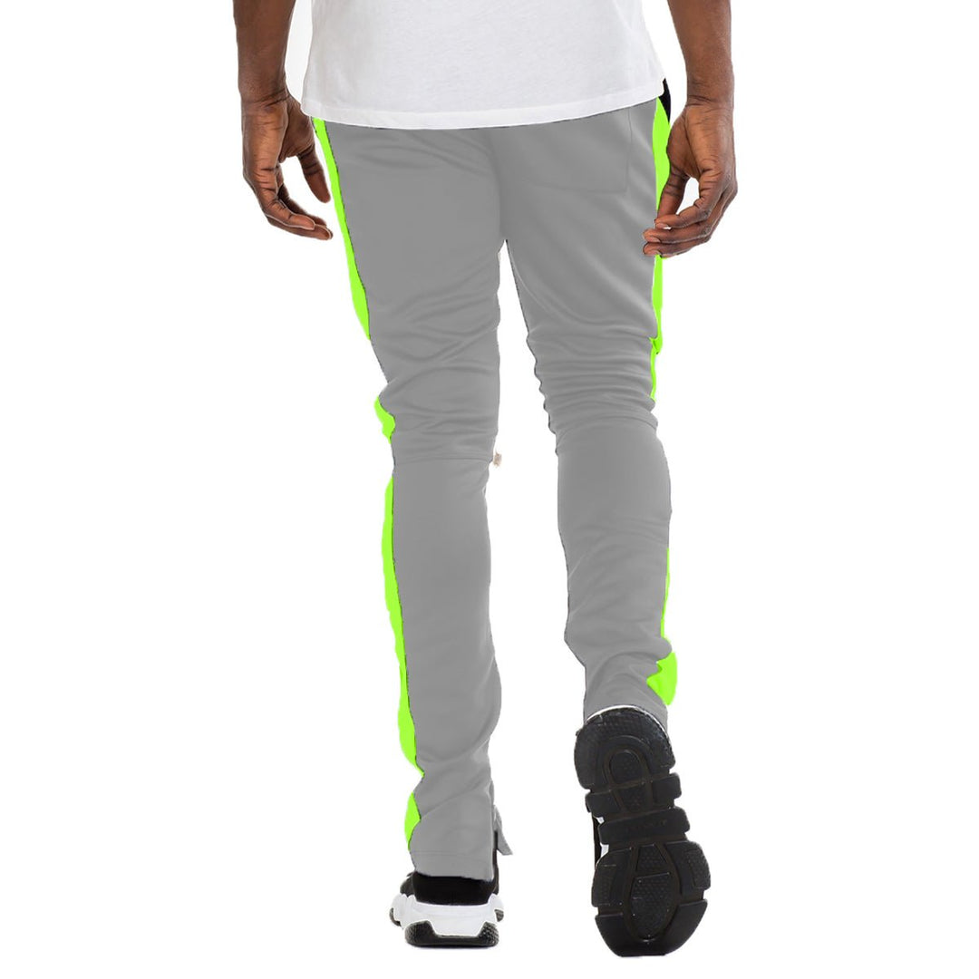 CLASS SLIM FIT TRACK PANTS- GREY/ LIME Image 3