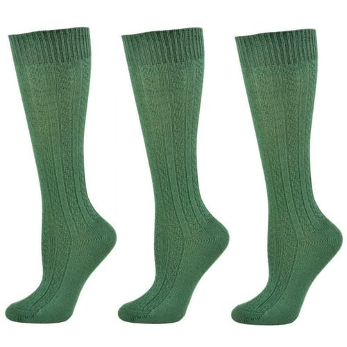 Classic Cable Knit Cotton Knee High Socks 3 Pair Pack Image 1