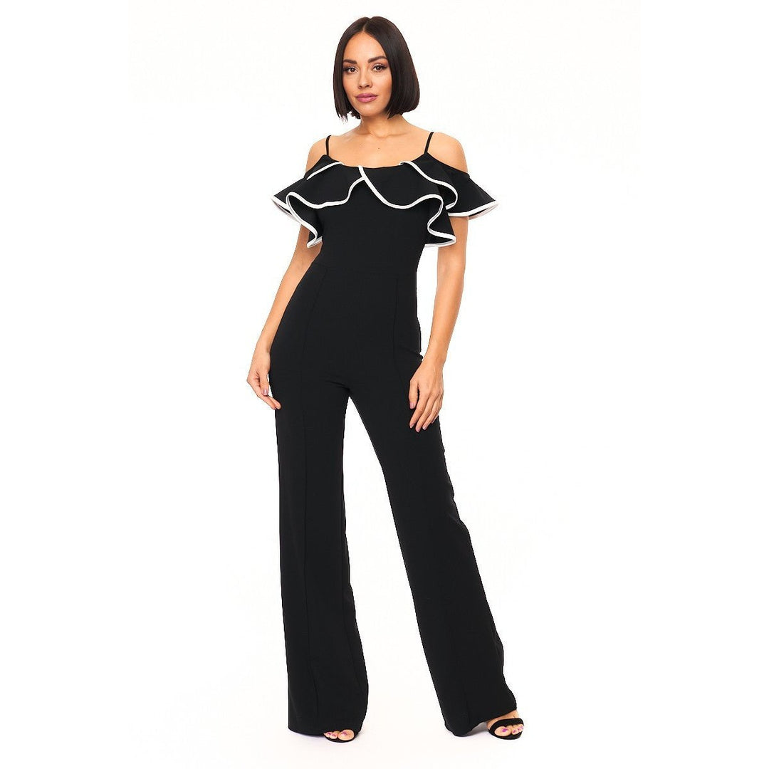 Color Block Binding Detailed Fashion Jumpsuit Image 1