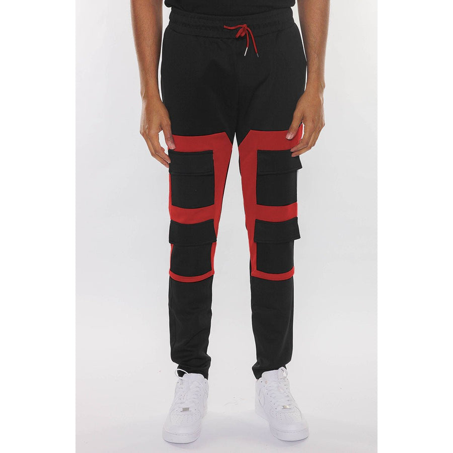 COLOR BLOCK CARGO TRACK PANTS Image 1